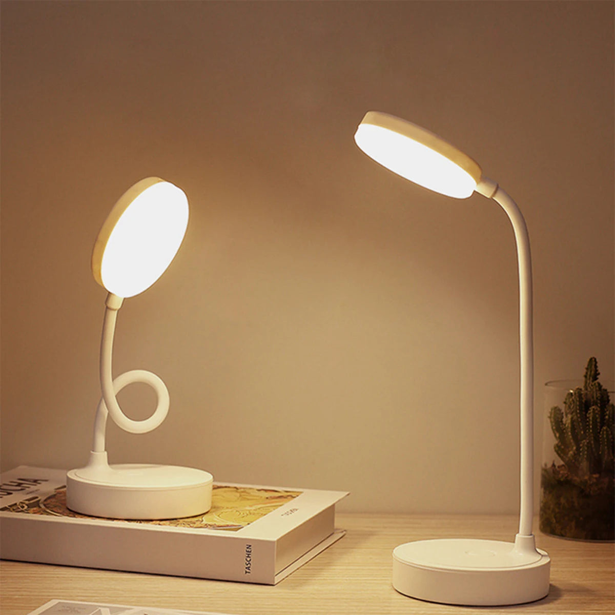 LED Desk Lamp 3-Level Dimmable USB Rechargeable Light