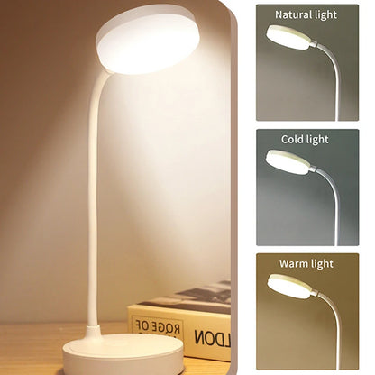 LED Desk Lamp 3-Level Dimmable USB Rechargeable Light